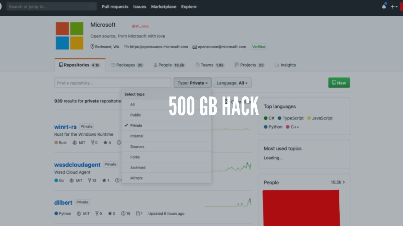 Photo of Microsoft GitHub account hacked: 500 GB data stolen