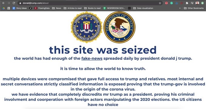 trump website hacked