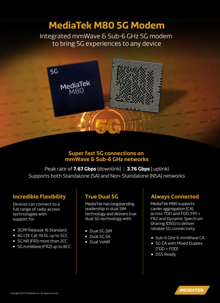 MediaTek-Helio-M80-modem-specification